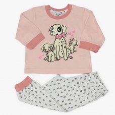 WF3866: Baby Girls Puppy Print Pyjama (12-24 Months)